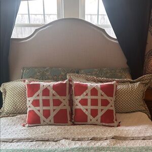 Red and White Decorative Throw Pillows
